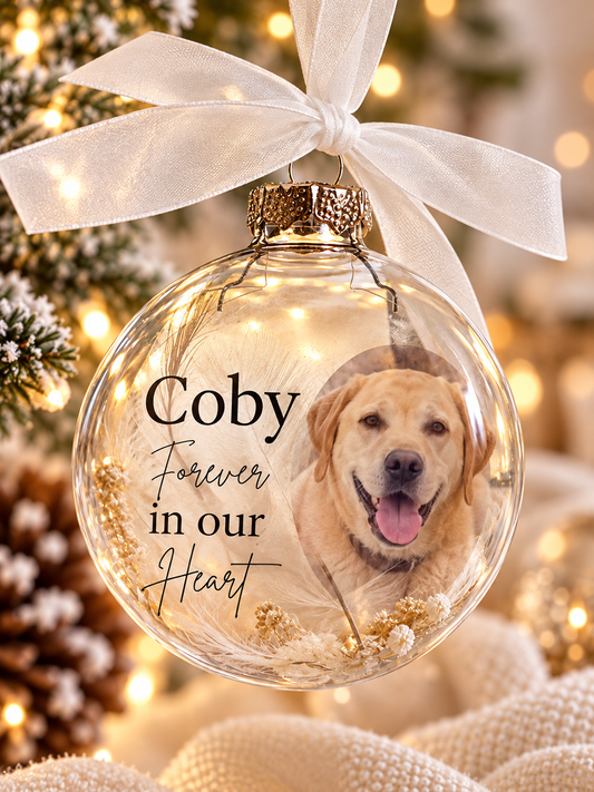 Personalised Pet Memorial Christmas Ornament | Custom Photo Bauble | Dog & Cat Keepsake Gift