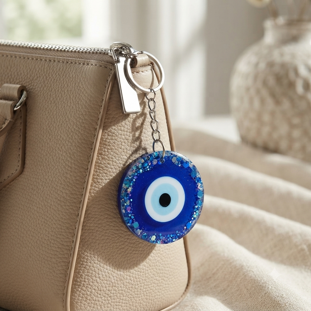 Evil Eye Resin Keychain