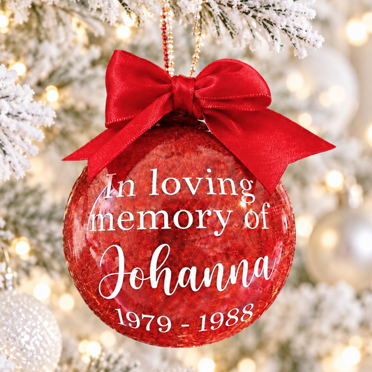 Personalised Memorial Christmas Bauble | In Loving Memory Ornament