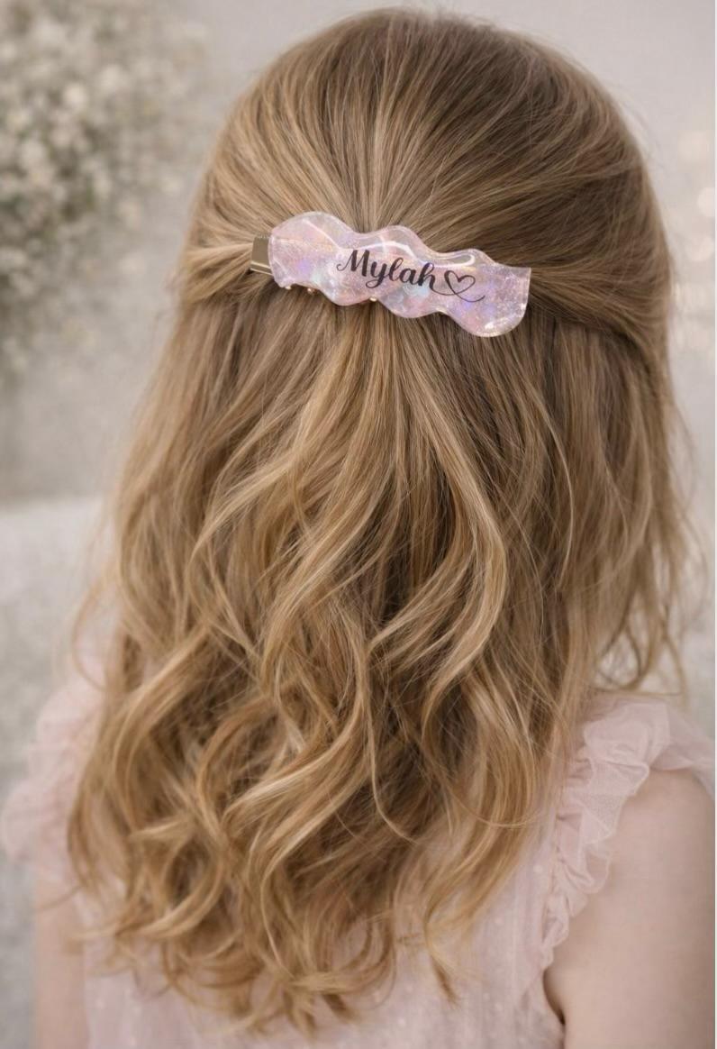 Wavy / Heart Little Girl Hair Clip