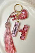 Personalised Butterfly Charm Initial Letter Keychain