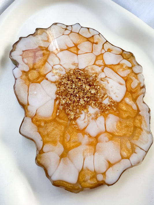 Custom Crackle Resin Coaster | Choose Your Colour | Handcrafted Luxury Gift