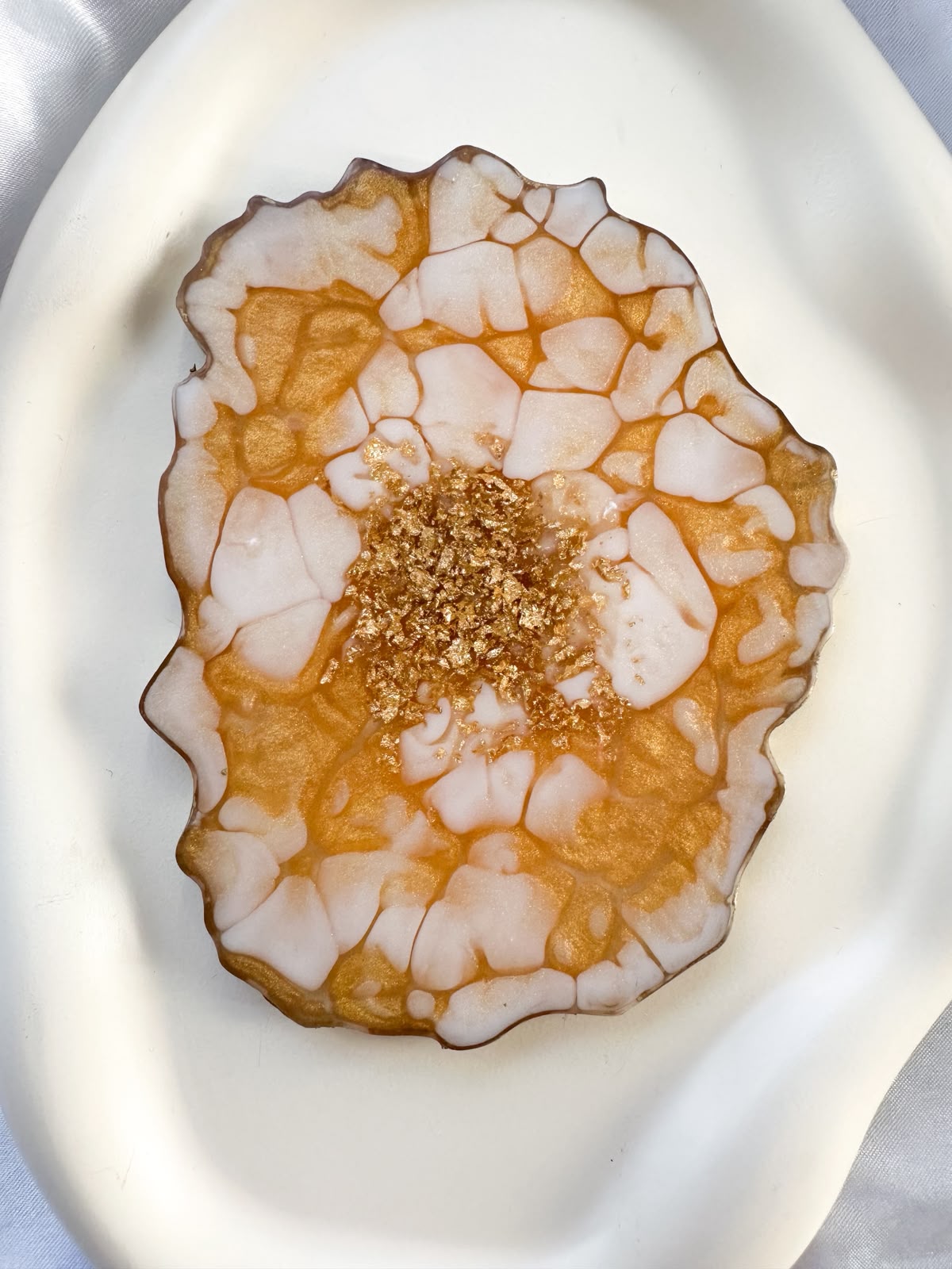 Custom Crackle Resin Coaster | Choose Your Colour | Handcrafted Luxury Gift