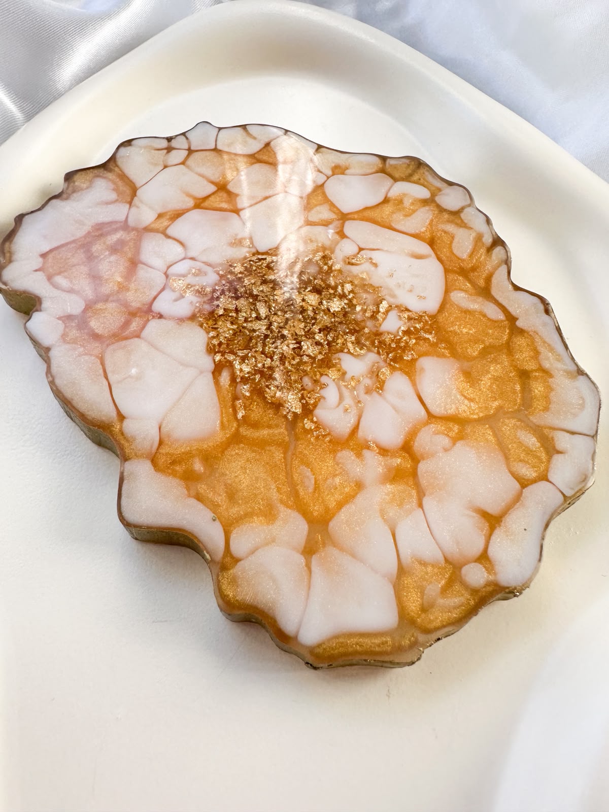 Custom Crackle Resin Coaster | Choose Your Colour | Handcrafted Luxury Gift