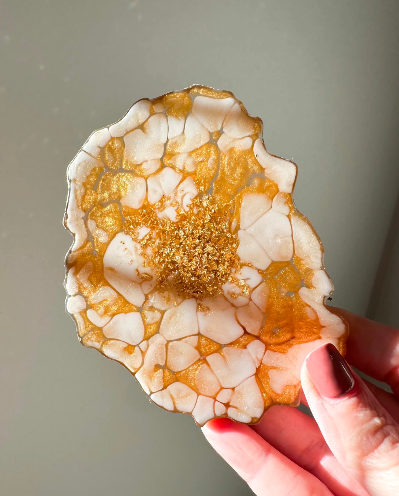 Custom Crackle Resin Coaster | Choose Your Colour | Handcrafted Luxury Gift