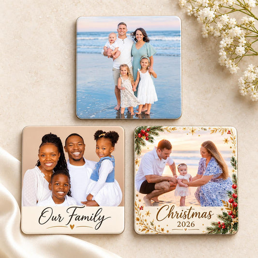 Personalised Family Photo Fridge Magnet – Custom Names & Messages