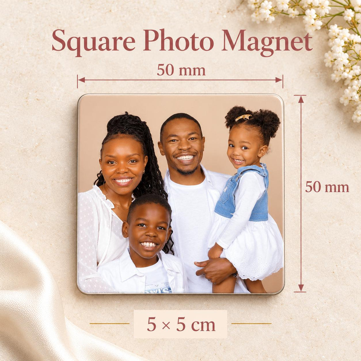 Personalised Family Photo Fridge Magnet – Custom Names & Messages