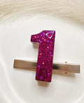 Personalised Glitter Number Hair Clip – Kids Birthday Hair Accessory