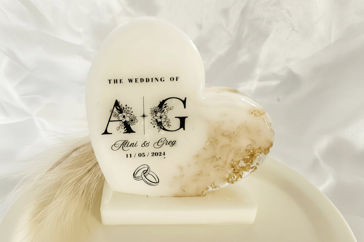 Personalised Resin Heart Keepsake with Stand