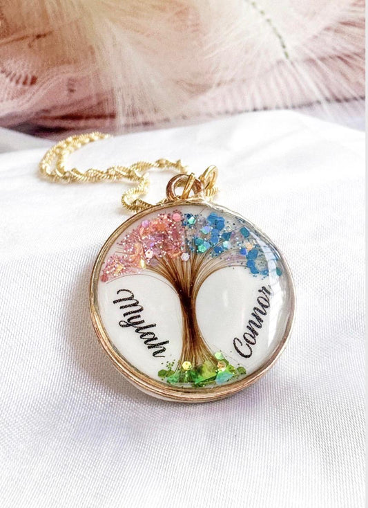 Tree of Life Keepsake Pendant – Custom Resin Jewellery with Hair, Breast Milk, Ashes & More