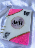 Personalised Resin Notebook A6 – Refillable Custom Cover