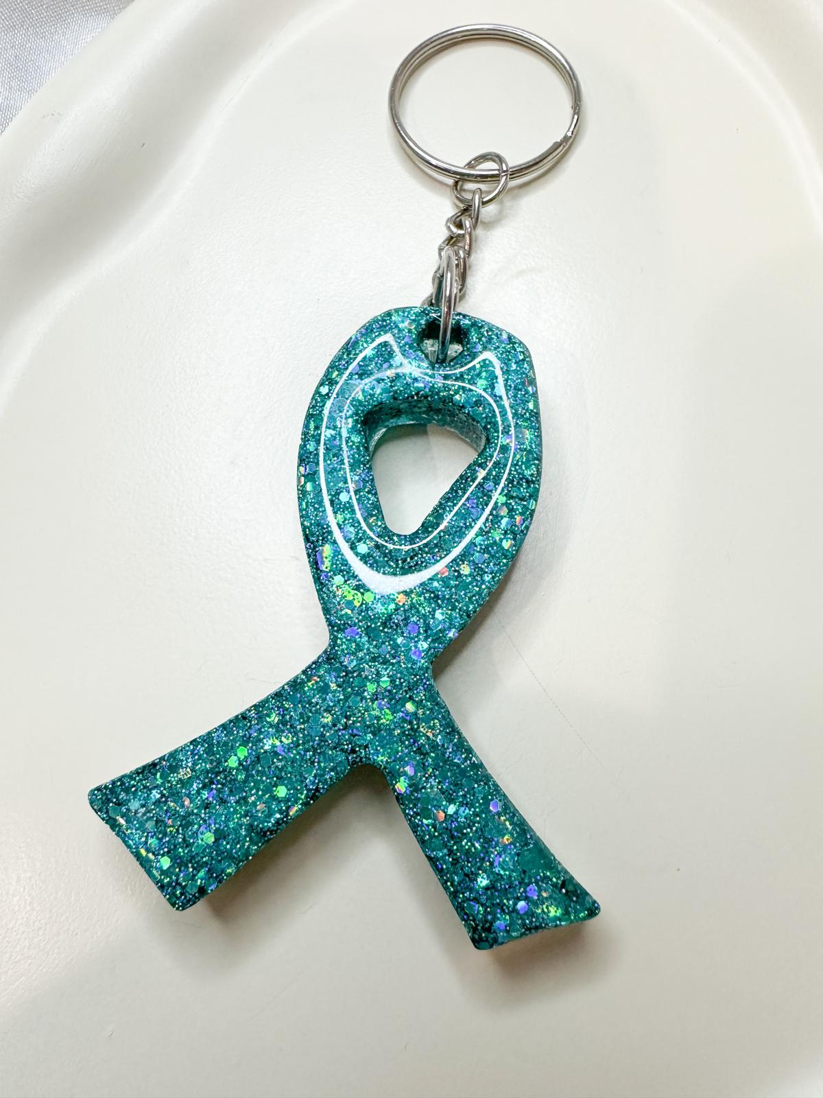 Personalised Cancer Awareness Ribbon Keychain