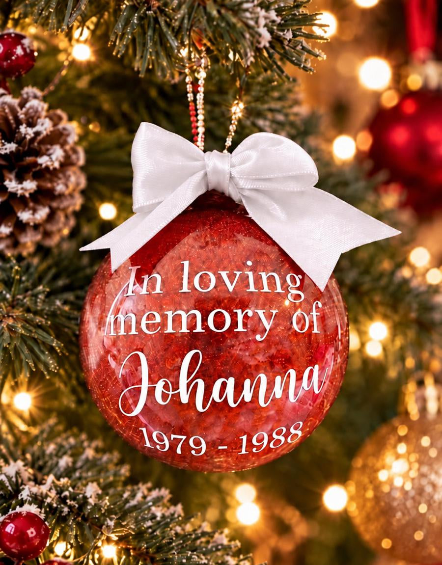 Personalised Memorial Christmas Bauble | In Loving Memory Ornament