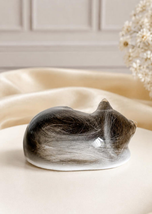 Personalised Cat Memorial Resin Figurine | Fur & Ash Keepsake