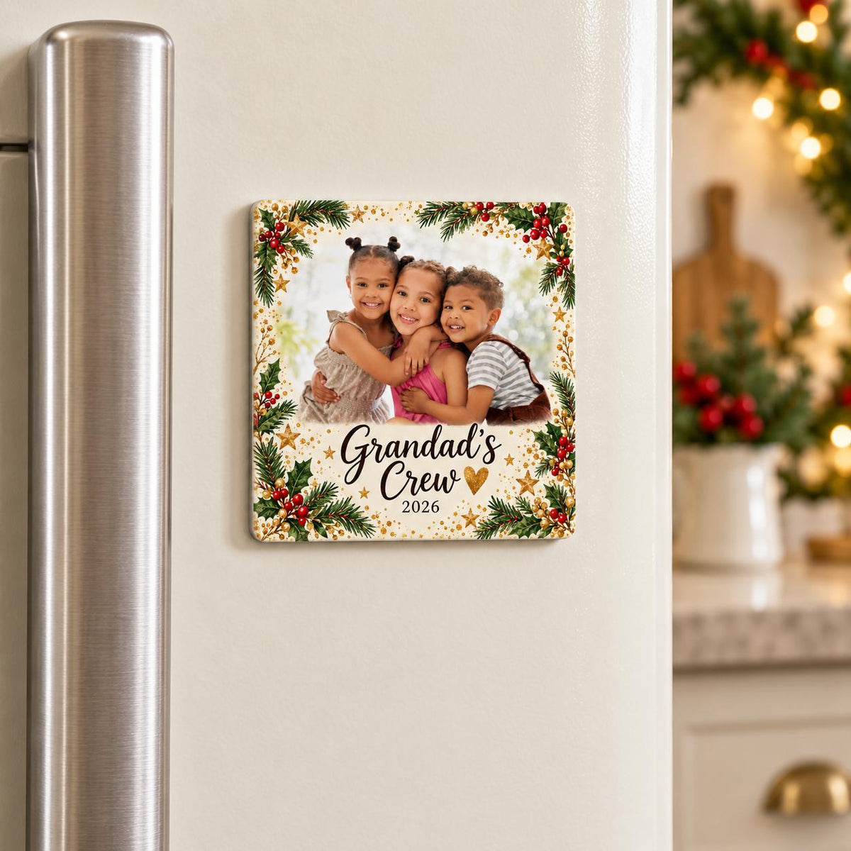 Personalised Photo Magnet for Grandparents | Custom Family Fridge Magnet