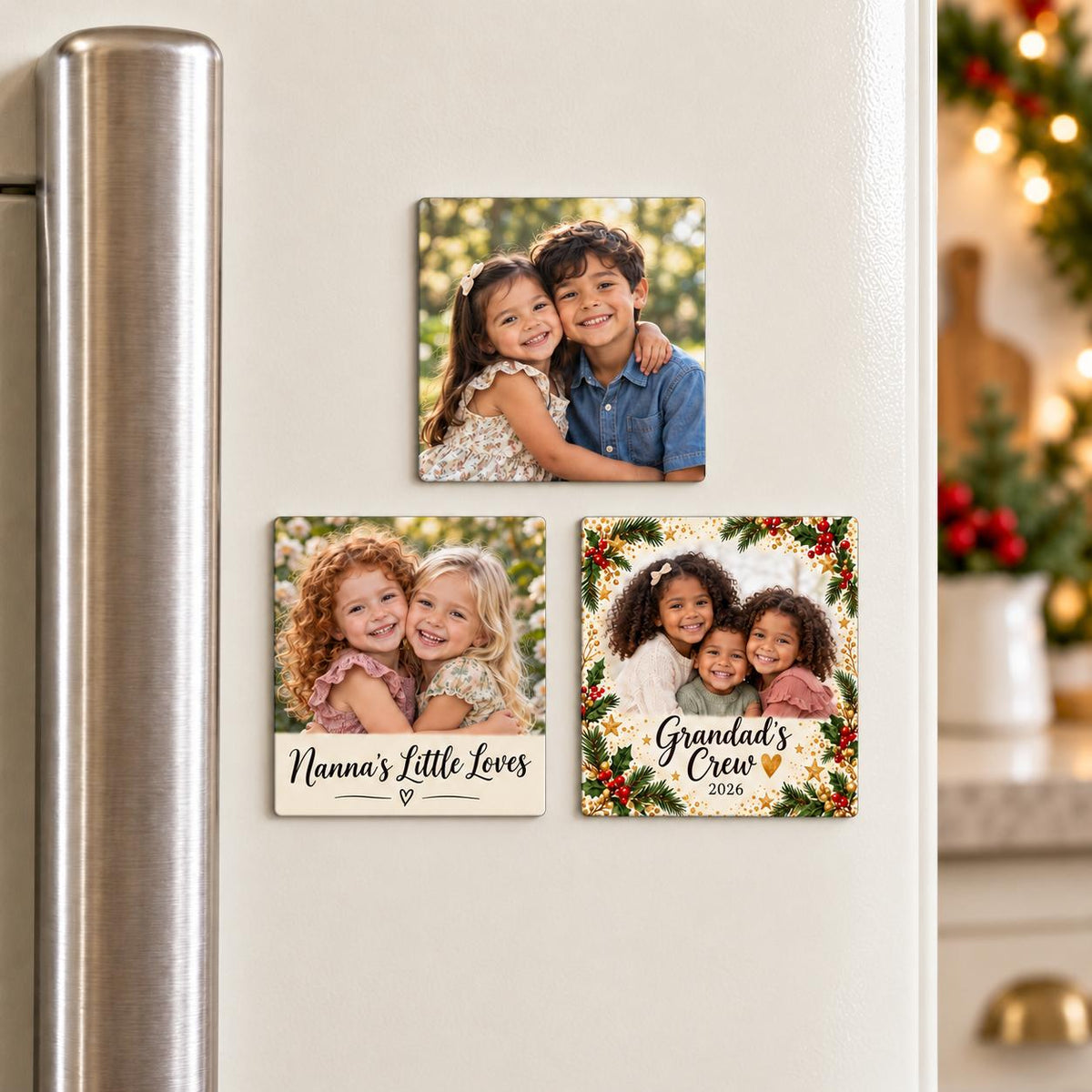 Personalised Photo Magnet for Grandparents | Custom Family Fridge Magnet