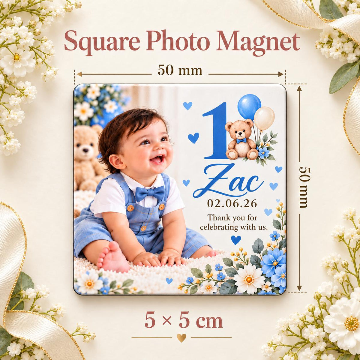 Personalised Birthday Photo Magnet Party Favours