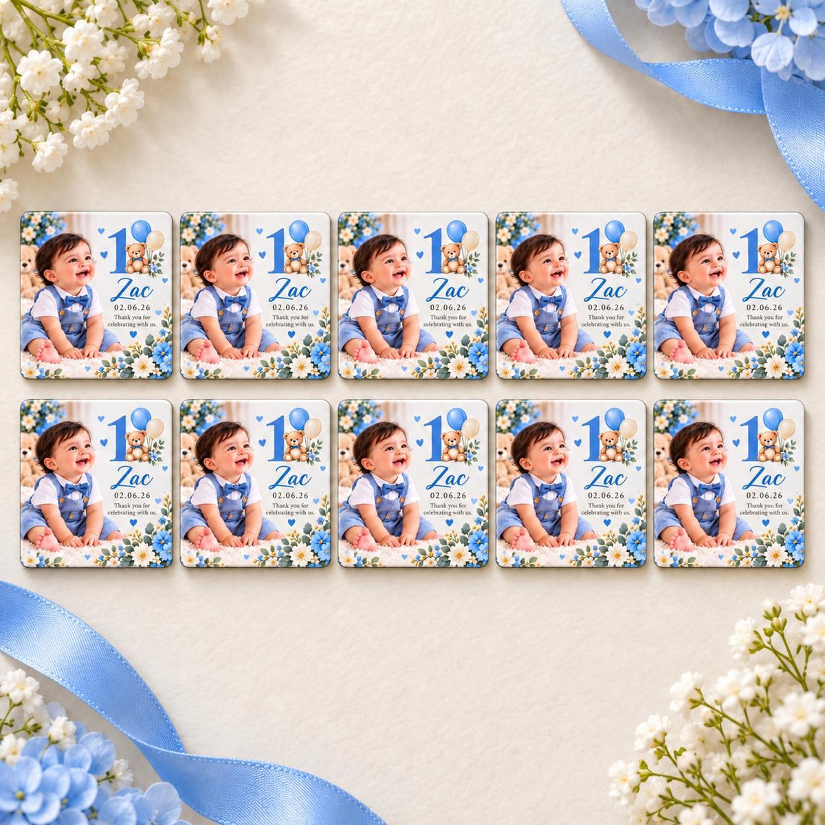Personalised Birthday Photo Magnet Party Favours