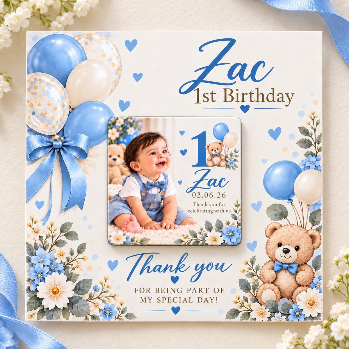 Personalised Birthday Photo Magnet Party Favours