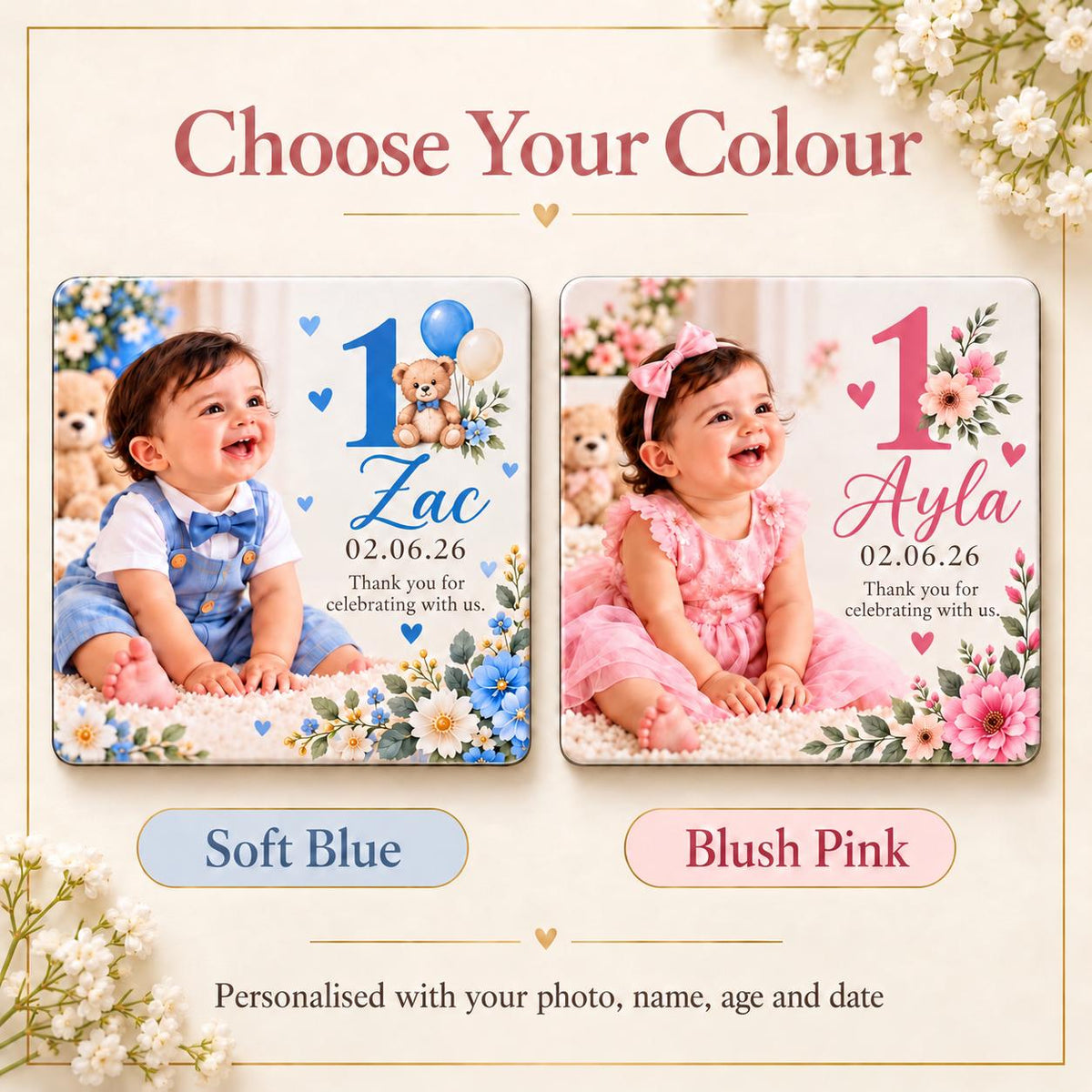 Personalised Birthday Photo Magnet Party Favours