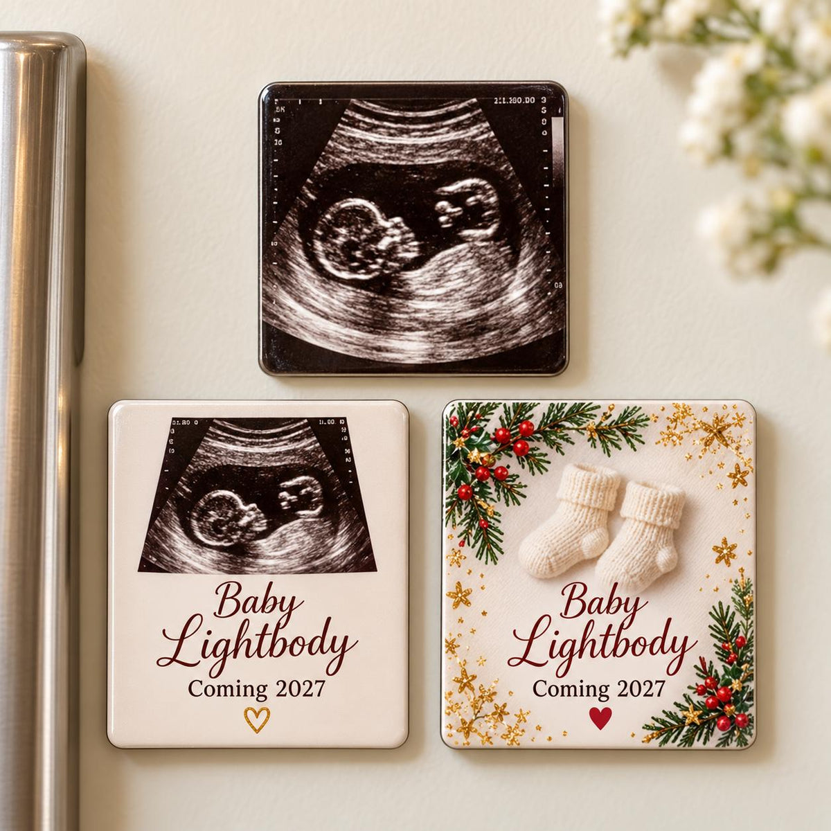 Personalised Pregnancy Announcement Photo Magnets